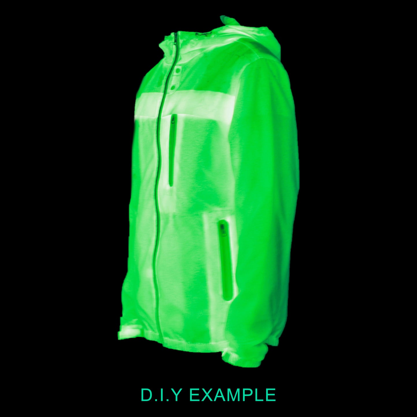 Multipurpose Waterproof Fabric Glow in the Dark Jacket